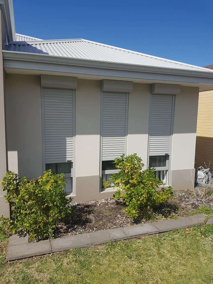 silver roller shutters