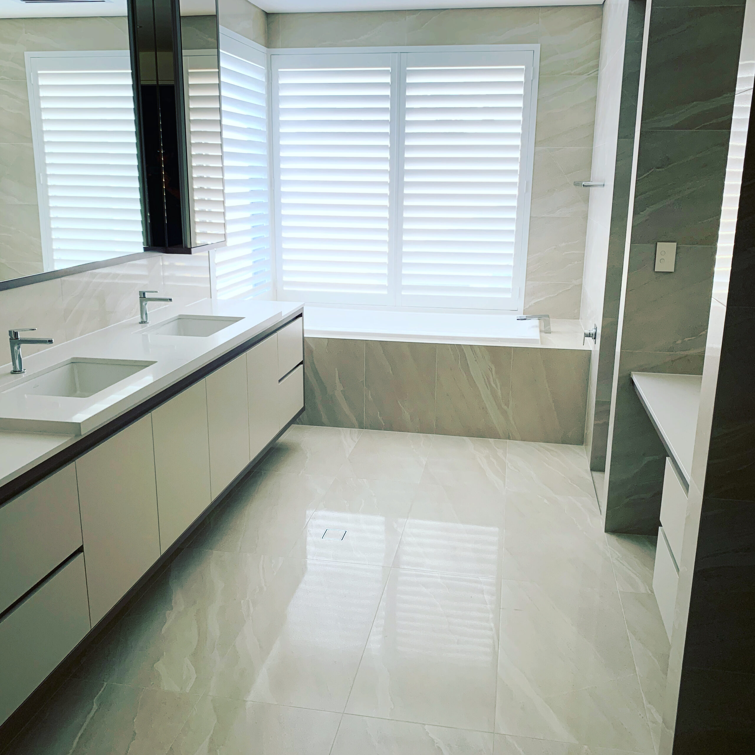 bathroom plantation shutters perth